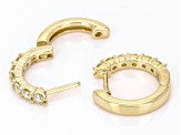 Natural Yellow Diamond 10k Yellow Gold Huggie Earrings 0.50ctw