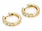 Natural Yellow Diamond 10k Yellow Gold Huggie Earrings 1.25ctw