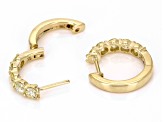 Natural Yellow Diamond 10k Yellow Gold Huggie Earrings 1.25ctw