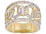 White Diamond 10k Yellow Gold Open Design Band Ring 1.60ctw