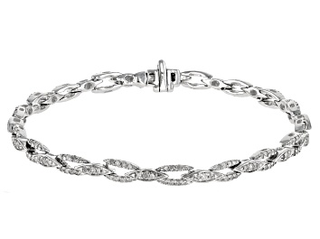 Picture of White Diamond 10k White Gold Tennis Bracelet 1.00ctw