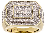 White Diamond 10K Yellow Gold Mens Ring 2.00ctw