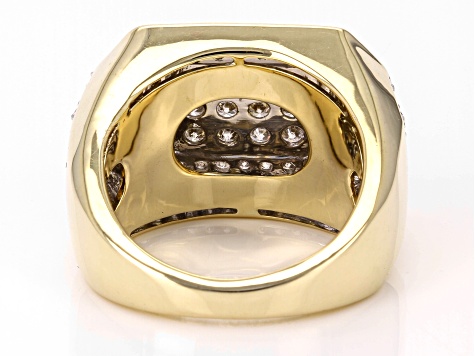 White Diamond 10K Yellow Gold Mens Ring 2.00ctw