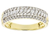 White Diamond 10k Yellow Gold Band Ring 0.55ctw