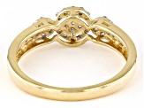 White Diamond 10k Yellow Gold Cluster Ring 0.25ctw