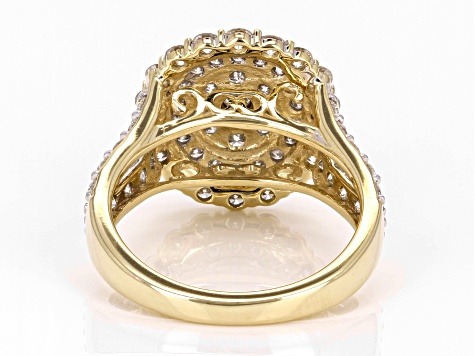 x_x.a-m.-.-.jaページ セット ダブル ヘッド White Diamond 10k Yellow Gold Cluster Ring 2.00ctw - DGB065