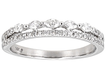 Picture of White Diamond 14k White Gold Band Ring 0.33ctw