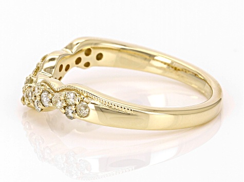 Light Yellow Diamond 10k Yellow Gold Band Ring 0.40ctw