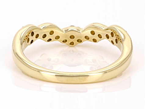 Light Yellow Diamond 10k Yellow Gold Band Ring 0.40ctw