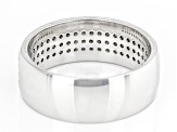 White Diamond 10k White Gold Mens Band Ring 0.75ctw