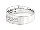 White Diamond 10k White Gold Mens Band Ring 0.50ctw