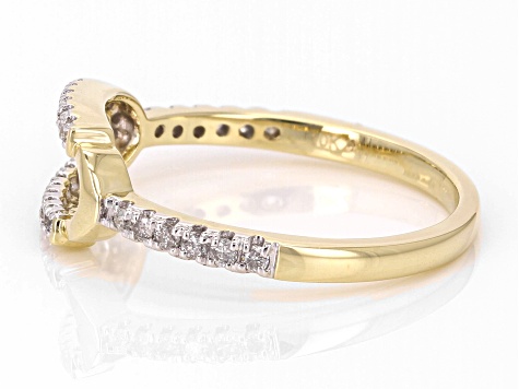 White Diamond 10k Yellow Gold Band Ring 0.20ctw