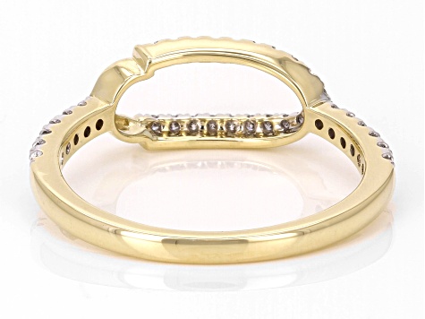 White Diamond 10k Yellow Gold Band Ring 0.20ctw