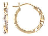 White Diamond 10k Yellow Gold Hoop Earrings 0.10ctw