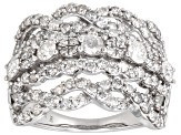 White Diamond 10k White Gold Wide Band Ring 2.00ctw