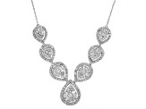 White Diamond 10k White Gold Halo Necklace 2.00ctw