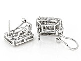 White Diamond 10k White Gold Cluster Earrings 2.00ctw