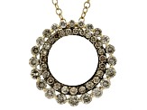 Champagne And White Diamond 10k Yellow Gold Slide Pendant With 19" Cable Chain 1.00ctw