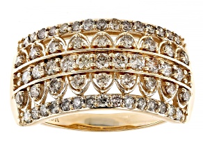 Candlelight Diamonds™ 10k Yellow Gold Wide Band Ring 0.85ctw