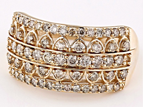 Candlelight Diamonds™ 10k Yellow Gold Wide Band Ring 0.85ctw