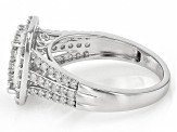 White Diamond 10k White Gold Cluster Ring 1.00ctw