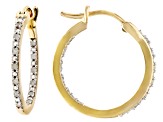 White Diamond 10k Yellow Gold Inside-Out Hoop Earrings 0.25ctw