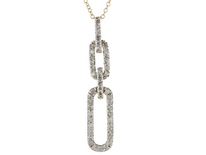 White Diamond 10k Yellow Gold Dangle Pendant With 19" Cable Chain 1.00ctw