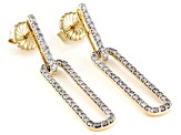 White Diamond 10k Yellow Gold Dangle Earrings  1.50ctw