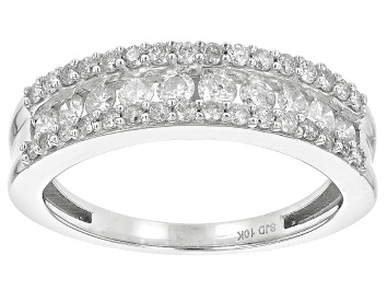 Picture of White Diamond 10k White Gold Band Ring 0.75ctw