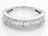 White Diamond 10k White Gold Band Ring 0.75ctw
