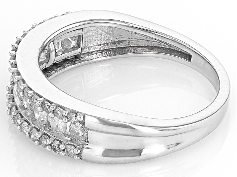 White Diamond 10k White Gold Band Ring 0.75ctw