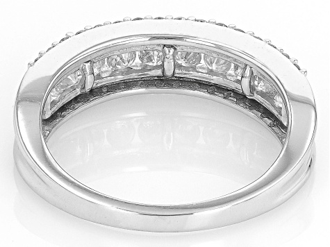 White Diamond 10k White Gold Band Ring 0.75ctw