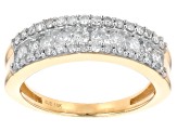 White Diamond 10k Yellow Gold Band Ring 0.75ctw