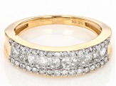 White Diamond 10k Yellow Gold Band Ring 0.75ctw