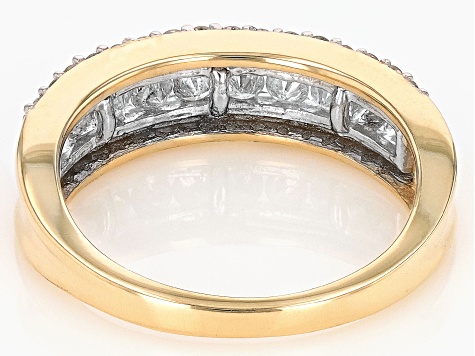 White Diamond 10k Yellow Gold Band Ring 0.75ctw