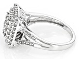 White Diamond 10k White Gold Cluster Ring 0.95ctw