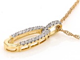 White Diamond 10k Yellow Gold Drop Pendant With 18" Rope Chain 0.10ctw