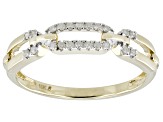 White Diamond 10k Yellow Gold Band Ring 0.10ctw