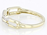 White Diamond 10k Yellow Gold Band Ring 0.10ctw