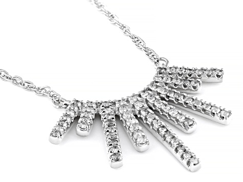 White Diamond 10k White Gold Graduated Necklace 0.33ctw