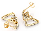 White Diamond 10k Yellow Gold Dangle Earrings 0.50ctw