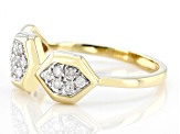 White Diamond 10k Yellow Gold Cluster Ring 0.25ctw