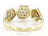 White Diamond 10k Yellow Gold Cluster Ring 0.25ctw