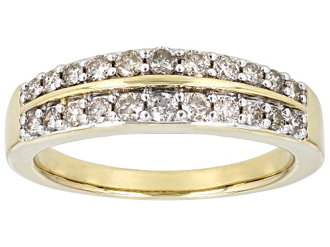 White Diamond 10k Yellow Gold Band Ring 0.50ctw - DGB122 | JTV.com