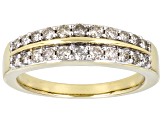 White Diamond 10k Yellow Gold Band Ring 0.50ctw