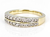 White Diamond 10k Yellow Gold Band Ring 0.50ctw