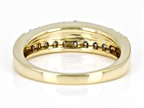 White Diamond 10k Yellow Gold Band Ring 0.50ctw