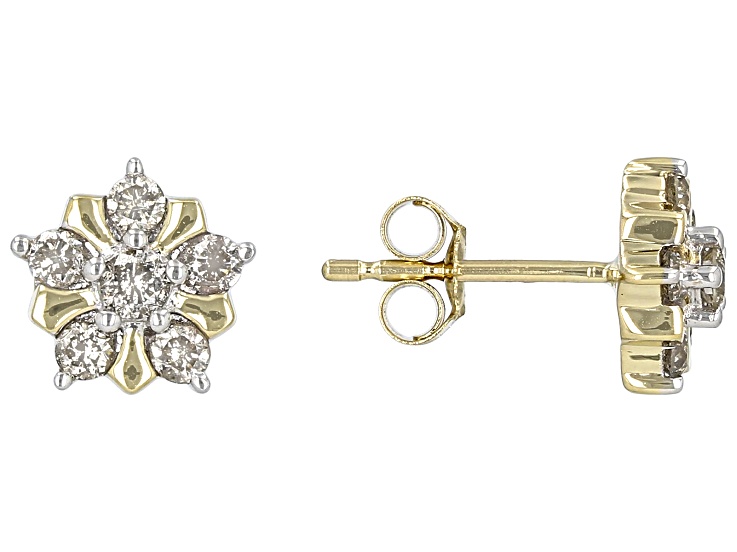 Candlelight Diamonds 10k Yellow Gold Stud Earrings 0.35ctw DGB123 JTV