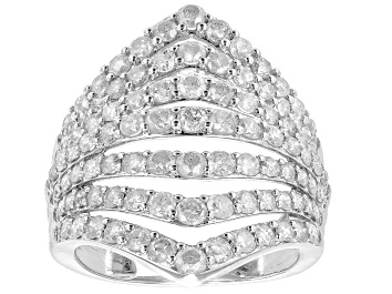 Picture of Diamond 10k White Gold Cocktail Ring 3.00ctw