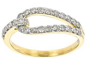 White Diamond 10k Yellow Gold Band Ring 0.50ctw